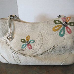 Brighton pebble leather flower handbag